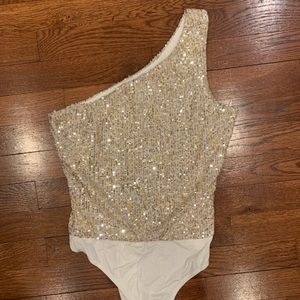 Superdown glitter bodysuit